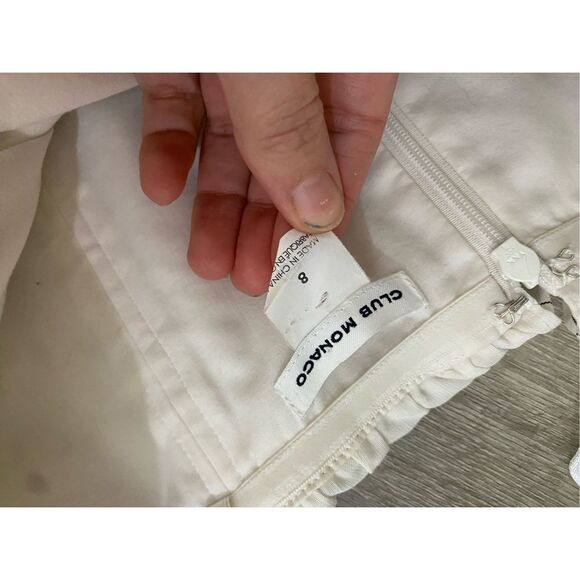 Club Monaco Naveah Jumpsuit, White Stripe Off Shoulders, Size 8, MP $289 - Picture 8 of 11